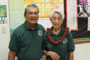 Foundation President Art Fujita wishing retiring Board member a happy retirement